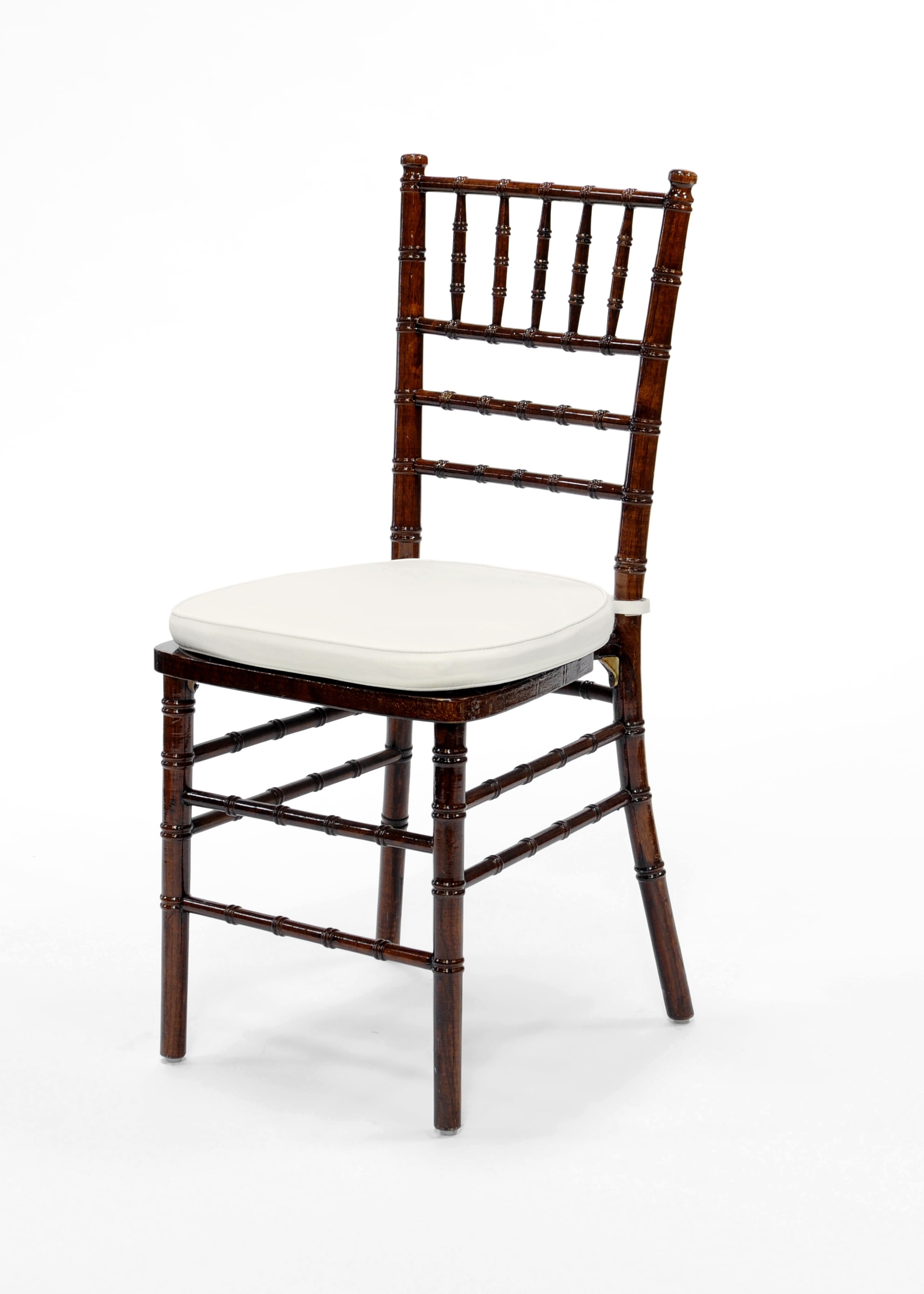 Chair Chiavari Wood Dark Fruitwood/Ivory Cushion (4/Box)