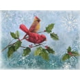 thumbnail image 2 of Nan 32x25 Black Ornate Wood Framed with Double Matting Museum Art Print Titled - Winter Cardinal Duet I, 2 of 4