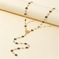 thumbnail image 3 of Trendy Long Necklace Designs with Black Glass Beads and Colorful Highlight, 3 of 12