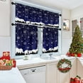 thumbnail image 6 of Christmas Tree Snow Winter Kitchen Curtains Window Curtains and Valances Set 36 Inch, Snowflakes Short Tier Curtain for Kitchen, Blue Christmas Small Kitchen Decor, 6 of 6