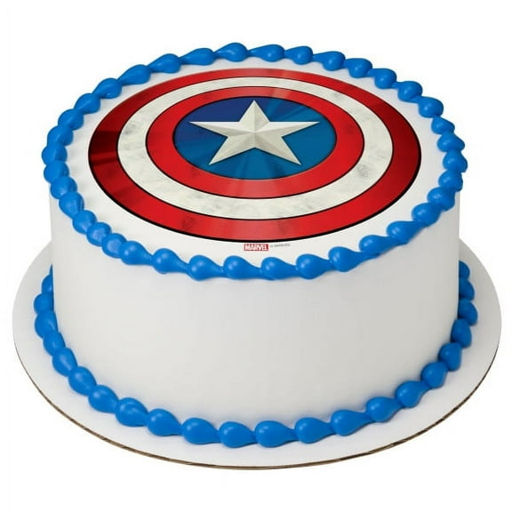 Captain America Shield Edible Frosting Photo Cake Topper #20953