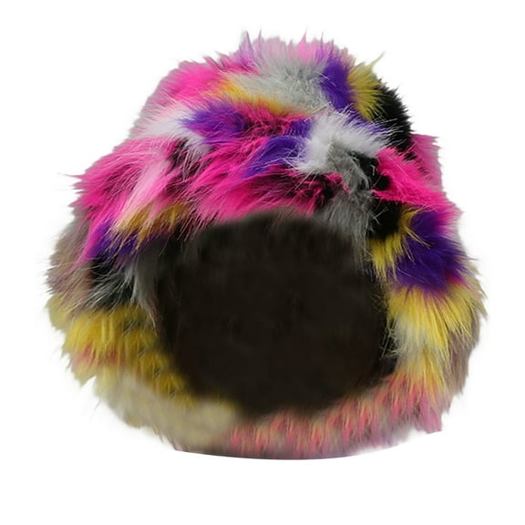 Beanie for Women CHAYERL Hat Winter Warm Furry Basin Hat Colorful Personality Ear Large Wide Brimmed Fisherman'S Hat Hats