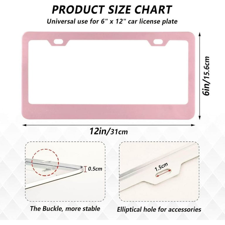 Blue Tropical Flower License Plate Frame - Stainless Steel Car Accessory