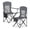 Slate Gray, variant on LEDREM Premium Foldable Camping Chairs Set of 2 - High Back Support, Adjustable Armrests, Drink Holder & Organizer, 330lb Capacity, Ink Black