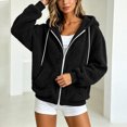 thumbnail image 4 of Ghalytn Women's Sherpa Fleece Zip Up Hoodie Jacket, Oversized Long Sleeve Hooded Coat with Pockets, 4 of 7