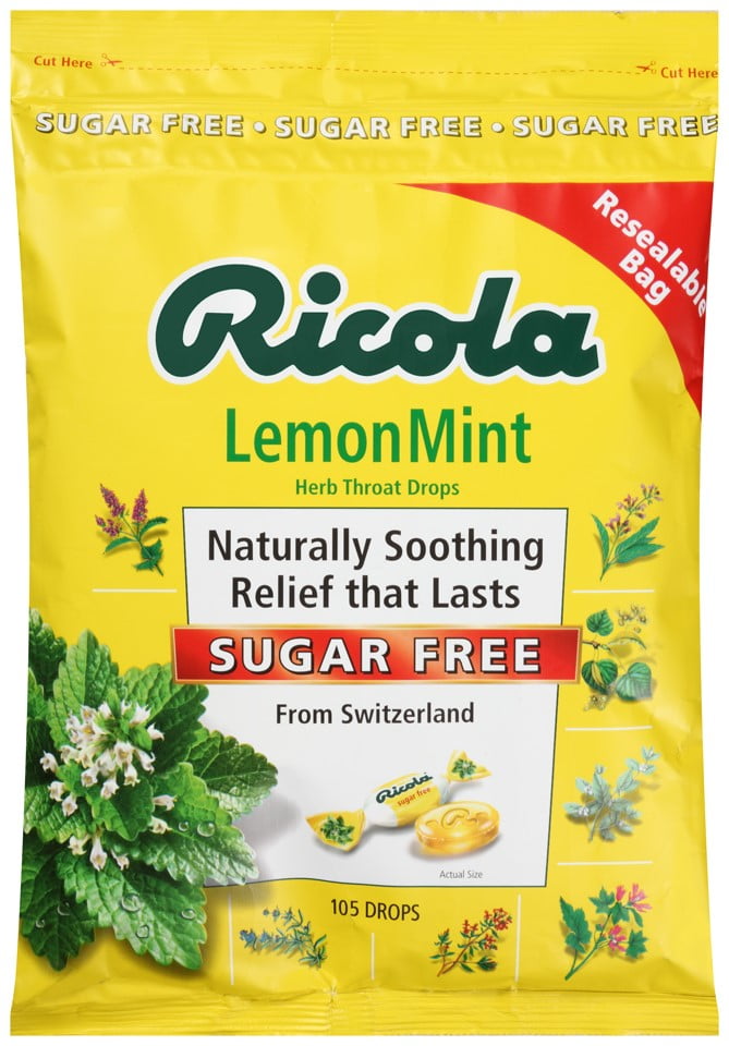 Ricola Big Bag Sugar-Free Cough Drops, Lemon Mint, 210 Ct