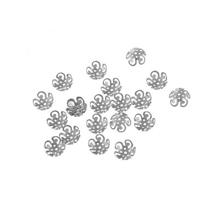 Flower Connector - 20pcs Stainless Steel Silver Flower Bead Cap Connector Finding Supplies 10mm