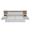 thumbnail image 6 of Queen Platform Bed with Headboard and Shelves, Solid Wood Platform Bed with Drawers, USB Ports and Sockets, Queen Size Bed Frame for Bedroom, No Box Spring Needed, White, 6 of 7