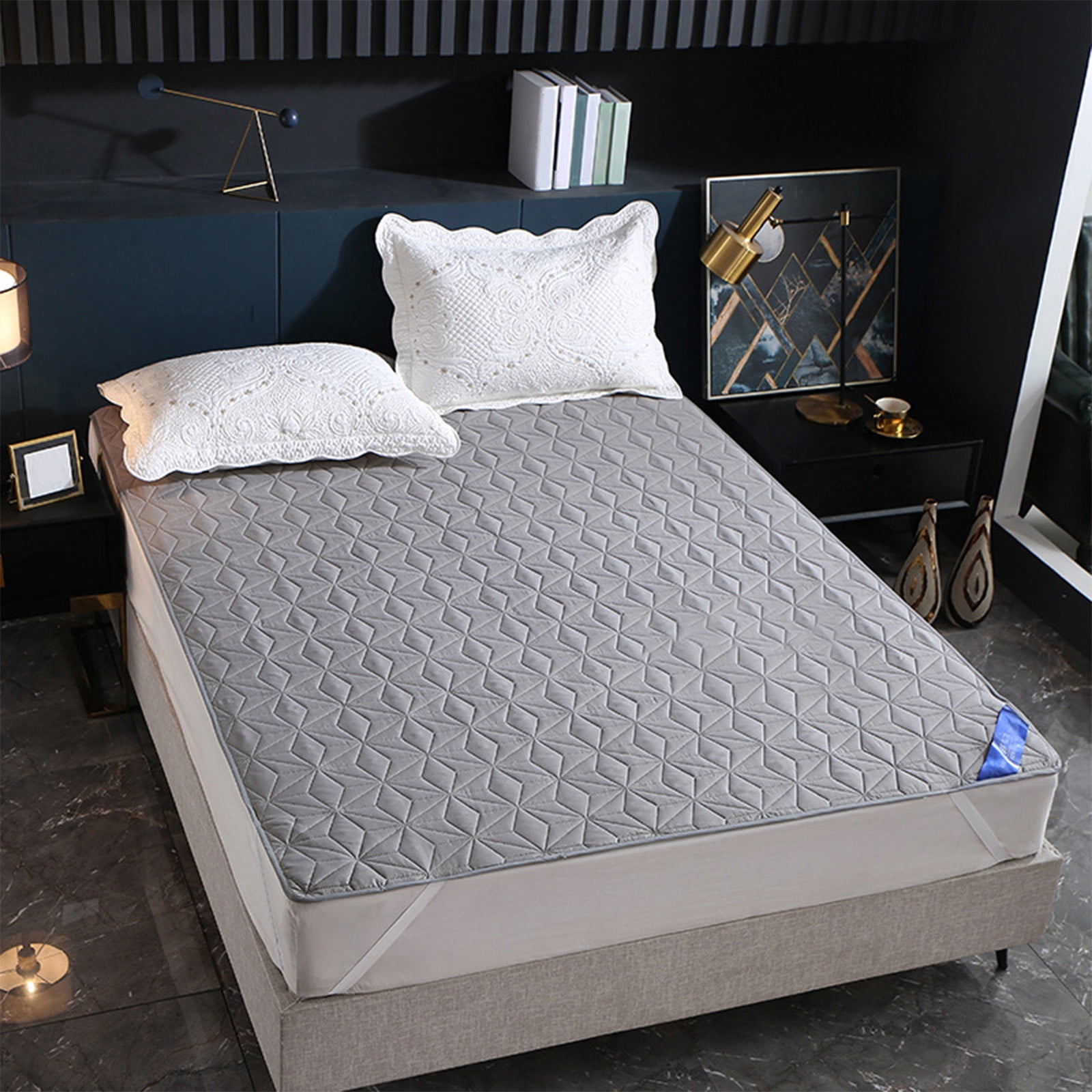 Djibouti Cozy Waterproof Cotton Mattress Protector - Quilted Fitted Pad with Deep Pockets for Stain-Free Sleep, 59x78.7in