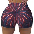 thumbnail image 2 of Picia Fireworks3 Printed Workout Shorts for Women Seamless Scrunch Butt Lifting High Waisted Yoga Gym Booty Running Moisture-wicking Short Pants-X-Large, 2 of 9