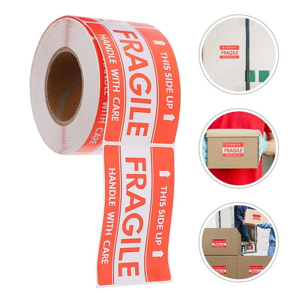 Hemoton Fragile Label High Adhesive Fragile Sticker Shipping Handle with Care Label for Moving Boxes Office Warehouse (500 labels/roll)