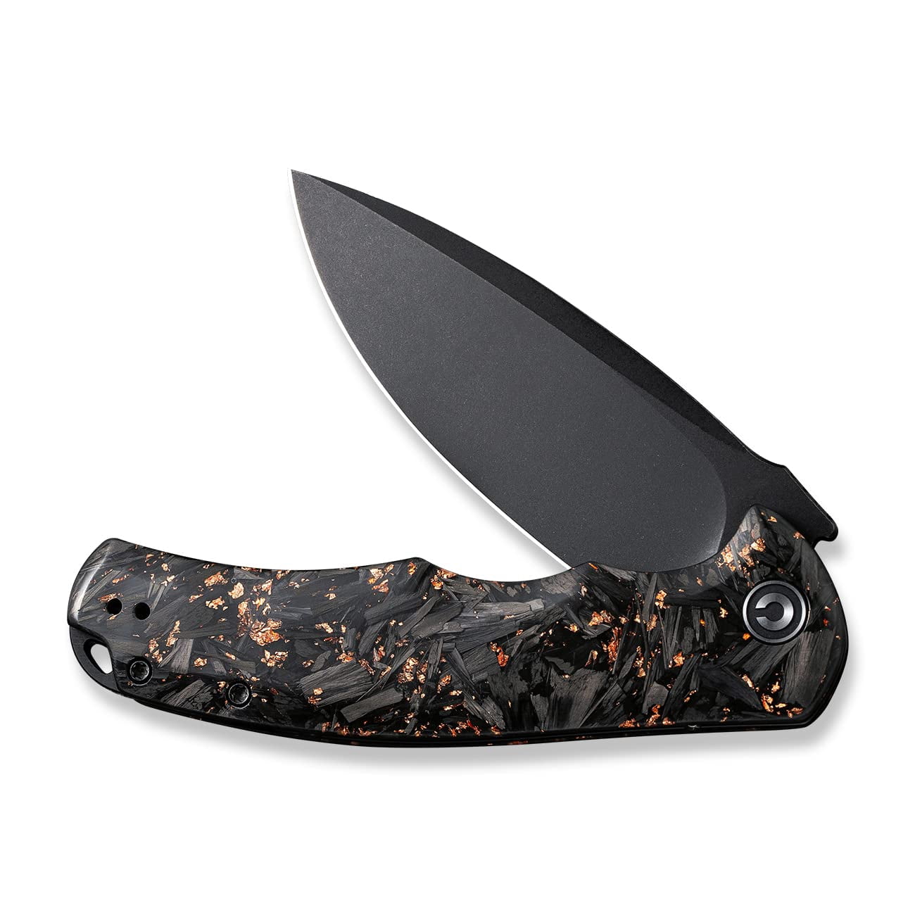 CIVIVI Praxis Pocket Knife 3.75" 9Cr18mov Blade Copper Carbon Fiber Shred Handle C803I