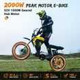 thumbnail image 3 of Luckeep M5 Max Electric Bike for Adults/Teen,2000W Peak Motor 37.5 MPH,52V 20/40AH Battery,80/160 Miles Electric Motorcycle for Mountains,20" Fat Tire Electric Dirt Bike,Sand,Road,Full Suspension, 3 of 11