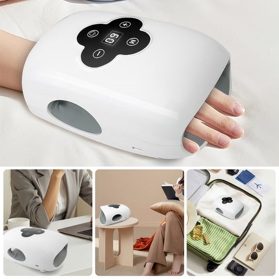 Cordless Hand Massager with Heat and Compression, 3 Modes 5 Intensities Full Wrist Palm Finger Massage, Electric Massager for Arthritis & Carpal Tunnel Relief, Valentine Gifts for Women Men Mom