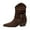Brown, variant on Slouchy Riding Boots for Women Suede Split Toe Trendy Strappy Chunky Heel Pull on Short Winter Booties Casual Western Mid Calf Boots