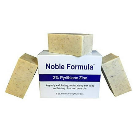 Noble Formula 2% Pyrithione Zinc (Znp) Bar Soap 3 Oz Each, (3 Pack)  Hand Crafted in the Usa, Especially Formulated for Those with Psoriasis, Eczema, Dry and Sensitive