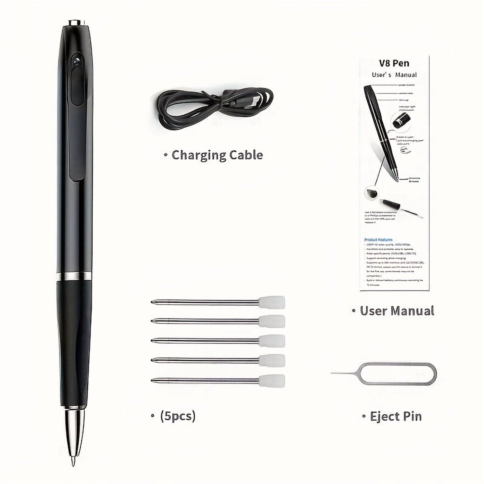 32GB Portable USB MP3 Player & Voice Recorder Pen, 1080P HD Body Camera with Touch CONTROL, for Conference, Lecture, Indoor/Outdoor Security Recording