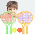 thumbnail image 1 of RENACLIPY Durable Plastic Tennis Racket Set for Children with 4pcs Balls Easy to Grasp and Safe for Playing Green, 1 of 5