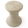 thumbnail image 5 of Casafield Hourglass Side Table - Whitewash White, Handwoven Water Hyacinth, Boho Wicker End Table for Bedroom, Entryway, Living Room, Office, 5 of 7