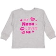 thumbnail image 3 of Inktastic Valentine's Day My Nana Loves Me Hearts and Lips Boys or Girls Long Sleeve Toddler T-Shirt, 3 of 5