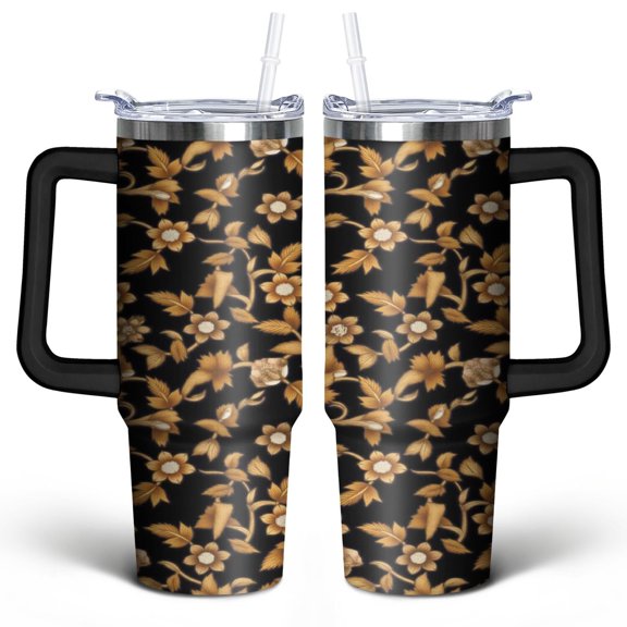 Paisley Design30 Oz Tumbler with Handle Lid and Straw, Stainless Steel Double Walled Vacuum Insulated Cup, Cute Anniversary Wedding Birthday Gifts Tumbler for Women Men Friends Outdoor Indoor