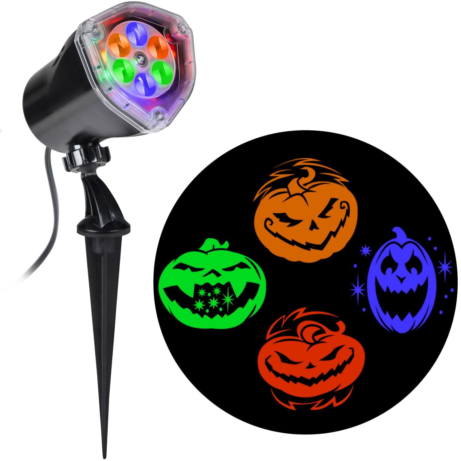 Projecteur lumineux de spectacle pour Halloween, lumière en mouvement dessine des visages JOL (GOPmPl)