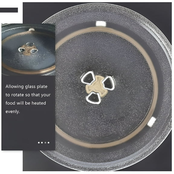 ACDANC 2 Pcs Microwave Glass Turntable Plates Plastic Support Tray Wheel Ring Turntable Holder