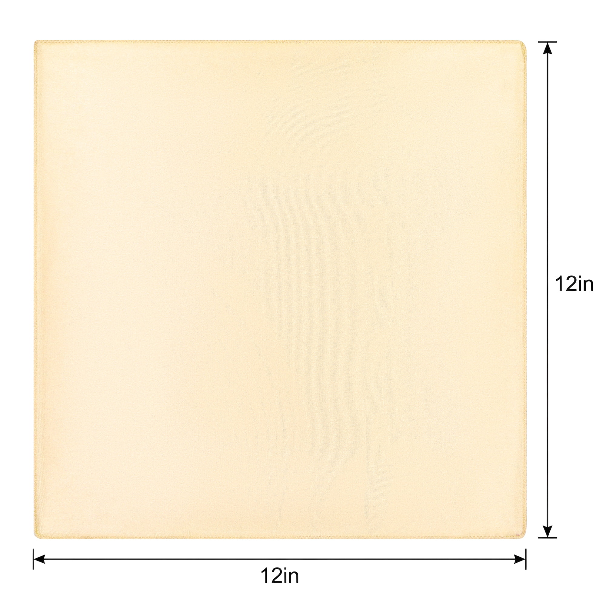 Unique Bargains 12Pcs Reusable Table Dinner Napkins Champagne 12x12inch