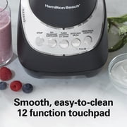 Hamilton Beach Wave Action Smoothie Blender, 48 oz Glass Jar 800 W 12-Function Countertop Blender for Kitchen, Black