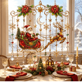 thumbnail image 3 of Santa Moon Sleigh Christmas Hanging Suncatcher, Stained Glass Style Window Hanging Ornament with Crystal Bell for Holiday Home Decor, 3 of 6