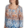 thumbnail image 4 of Alfred Dunner Womens Petite Medallion Bordered Square Neck Top, 4 of 4