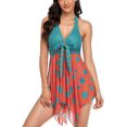thumbnail image 1 of Trajes de baño sexys para mujer, tankini de malla de dos piezas, traje de baño ligero de secado rápido con pantalones cortos, 1 of 5