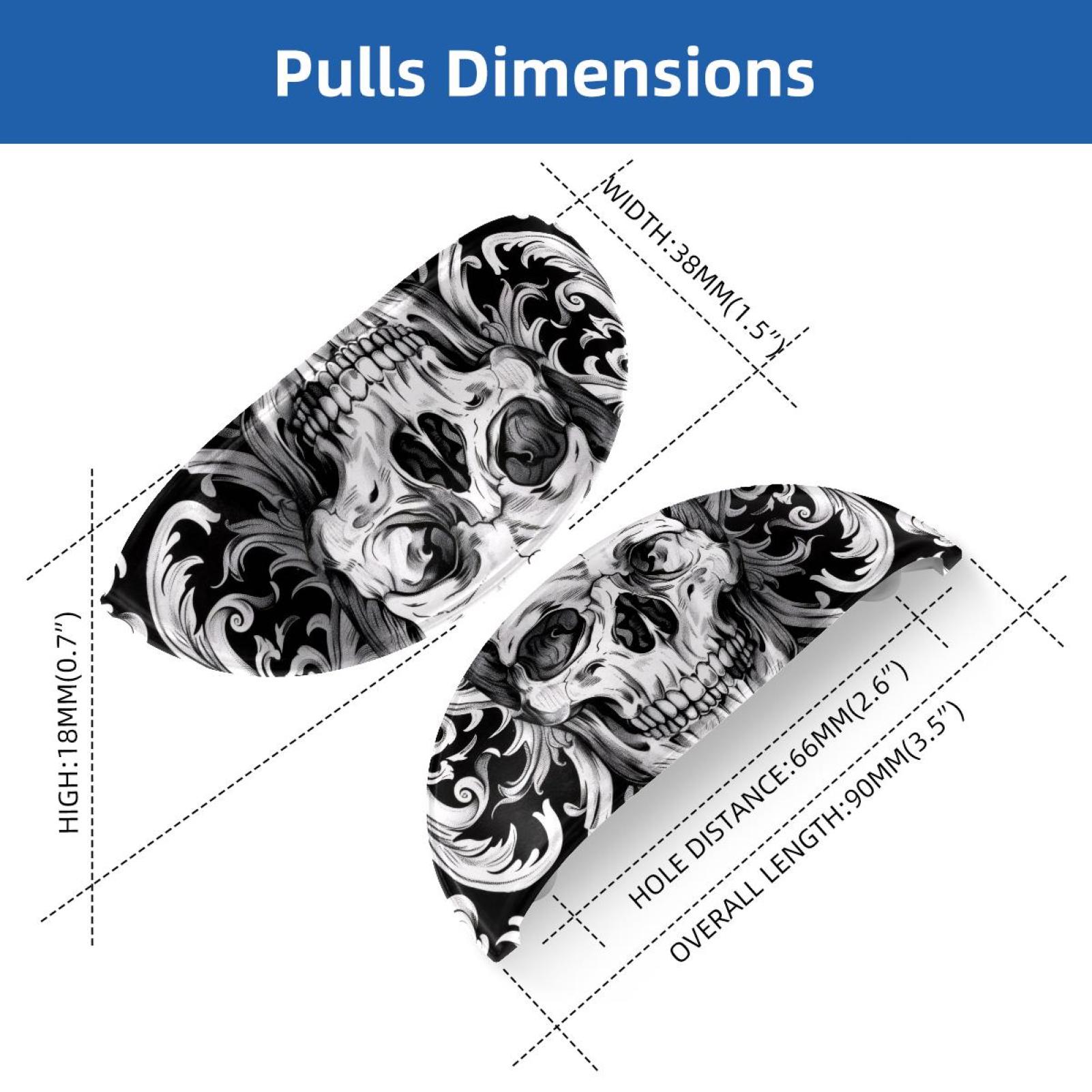 PhooArto 6 Pcs Cup Drawer Pulls, Skull Flower Pattern Shell Shape Handles Cabinet Knobs for Dresser Cupboard Closet Wardrobe with Screws