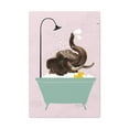 thumbnail image 1 of Funny Elephant Bath Canvas Wall Art for Home Decor Ready-to-Hang, 1 of 7