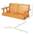thumbnail image 3 of Gymax 2-Person Porch Swing Chair Wooden Garden Swing Bench w/ Adjustable Chains Orange, 3 of 9