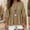 Khaki, variant on Women Solid Cotton Linen Tiered Ruffle Blouse Round Neck 3/4 Puff Bubble Sleeve Loose Babydoll Casual Shirts Spring Summer Fall Womens Daily Beach Tops S-XXL