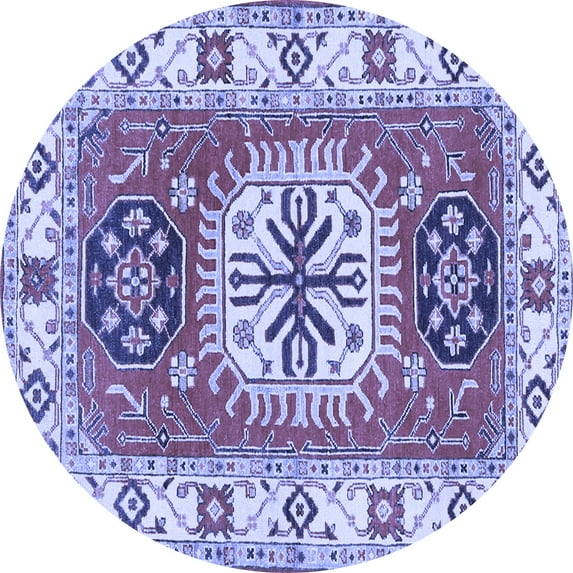 Ahgly Company Indoor Round Persian Blue Traditional Area Rugs, 5' Round