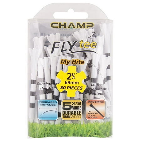 UPC: 0036504865098 | Champ Zarma FLYtee My Hite 2.75 inch White with Black Stripes 30 Count