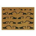thumbnail image 3 of Construction Cutting Board, Excavator Black Silhouettes Tire Traces Track Machinery Industry Technology, Decorative Tempered Glass Cutting and Serving Board, Small Size, Orange Black, by Ambesonne, 3 of 5
