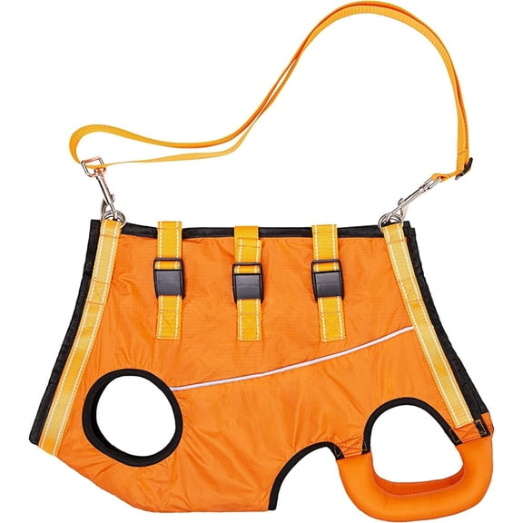 Dog Lift Harness Full Body Support & Recovery Sling Pet Lift Vest Adjustable Straps with Handle for Old, Joint Injuries, Arthritis,Disabled Dogs Walk Sturdy and Durable (Orange, L)