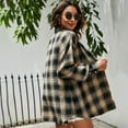 thumbnail image 2 of Light Weight Jacket Womens Plaid Flannel Shirts Loose Fit Boyfriend Button Down Lapel Shirt Fall Jacket, 2 of 8