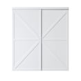 thumbnail image 3 of 72" x 80" White K-Shape Paneled Closet Sliding Door with Hardware Kit, 3 of 6