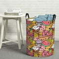 thumbnail image 5 of Picia Fruit-Flavored Ice-Cream Large Laundry Basket, Waterproof, Freestanding Laundry Hamper, Collapsible Tall Clothes Hamper with Extended Handles-Small, 5 of 8