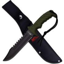 MTech USA Fixed Blade Tactical Knife, 12-Inch, Black Stainless Steel Blade, Green Handle