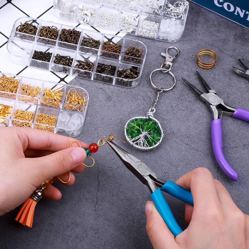 Jewelry Making Supplies Kit, Jewelry Making Kit with Jewelry Making Tools, Jewelry Wires and Jewelry Findings for Jewelry Making, Repair and Beading