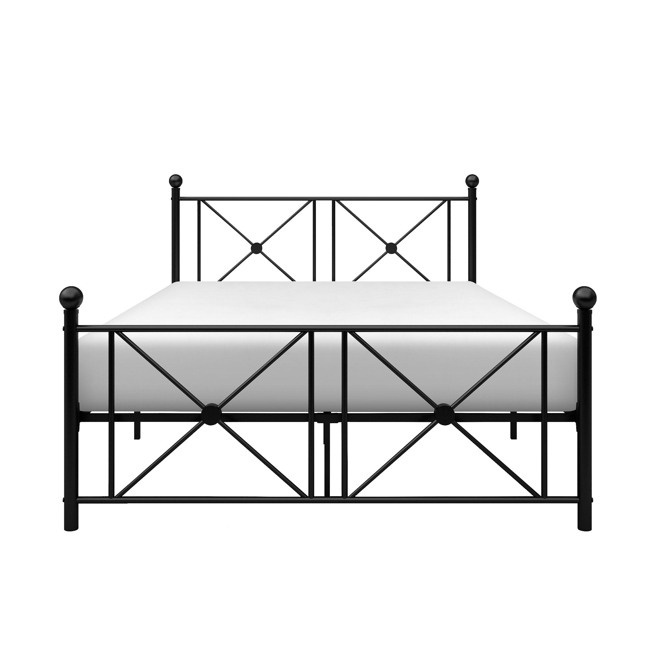 OakvillePark Hilton Open-Frame Metal Platform Bed, Full, Black