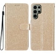 thumbnail image 6 of For Samsung Galaxy S23 Ultra Wallet Case Bling Shiny with RFID Blocking Card Slots Holder Premium PU Leather Magnetic Kickstand Shockproof Wrist Strap Removable Flip Protective Cover, Gold, 6 of 7