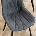 thumbnail image 6 of YOUNIKE Dining Chairs Set of 2, Faux Leather Upholstered Kitchen Chairs, Armless Side Chairs with Ergonomic Backrest, Mid Century Modern Dining Chairs,Gray Purple, 6 of 14