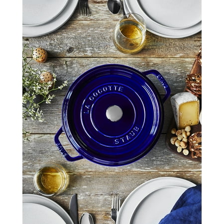 Staub Cast Iron 4-qt Round Cocotte - Dark Blue - Dark Blue