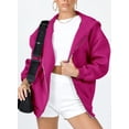 thumbnail image 4 of Sudadera con Capucha PRETTYGARDEN Mujer 2025 con Cierre y Bolsillos Roja XXL, 4 of 7
